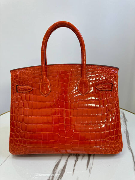 Сумка Hermès Birkin 30 женский кожа оранжевый 162974-2