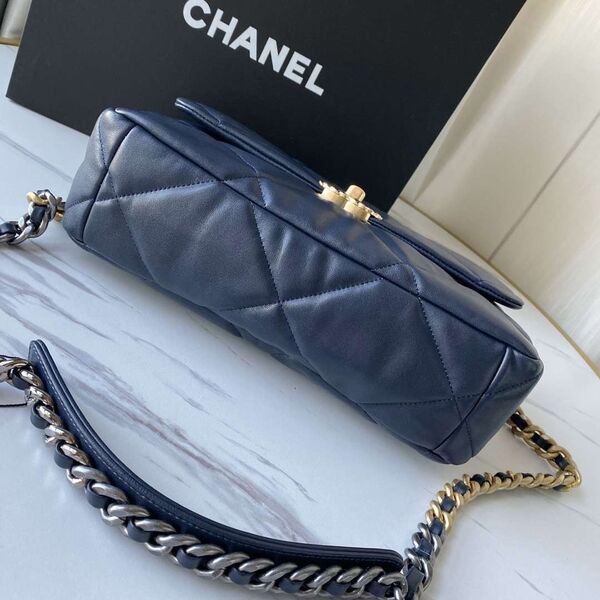 Сумка Chanel (30 см) женский кожа синий 73564-4