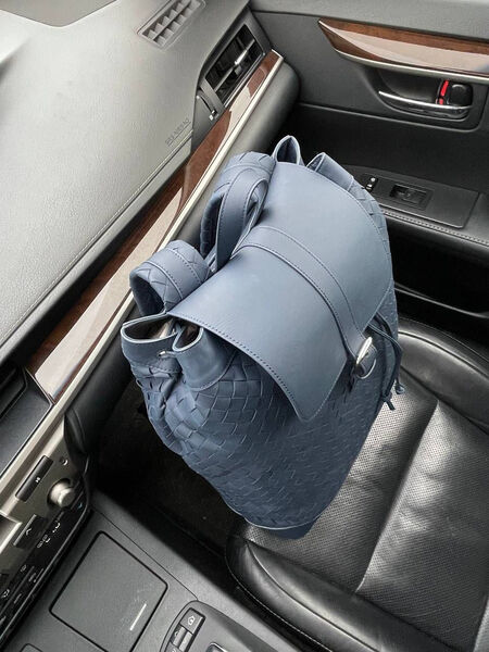 Мужской рюкзак Bottega Veneta мужской кожа синий 121869-2
