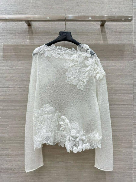 Свитер Ermanno Scervino женский вязаная ткань белый 195936-5