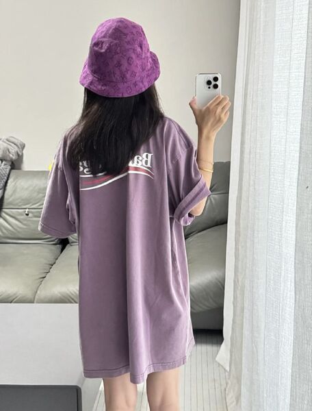 Футболка Balenciaga женский фиолетовый -3