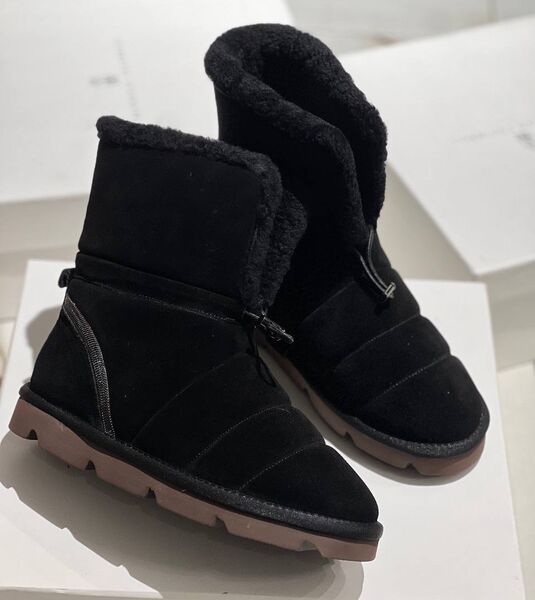 Угги Brunello Cucinelli женский замша черный 165111