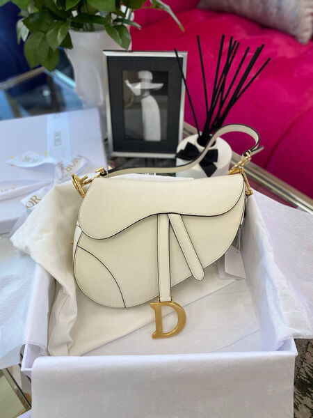 Сумка Dior Saddle женский кожа белый 74381-2