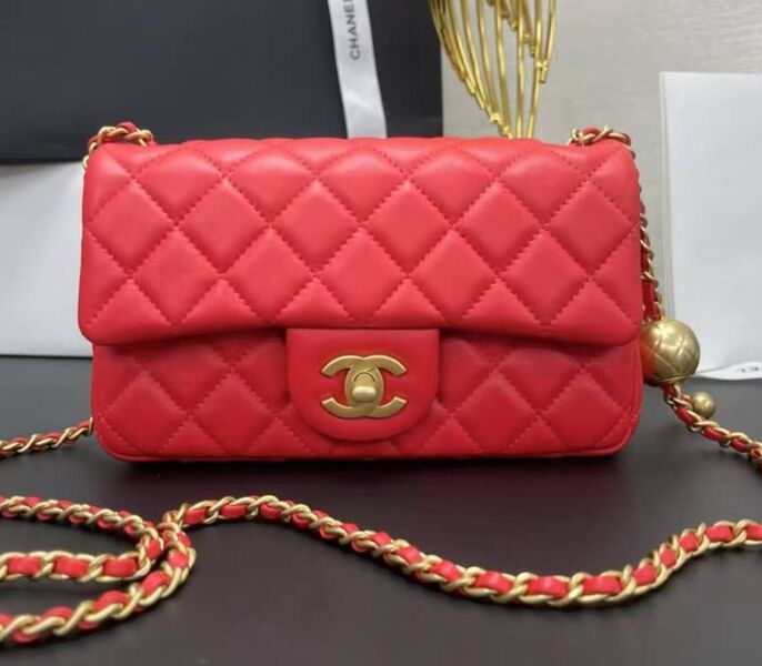 Сумка Chanel женский кожа бордовый 182029