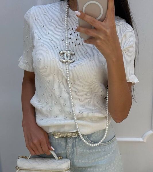 Футболка Chanel женский белый 184452