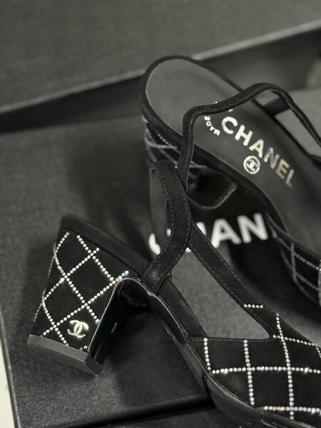 Туфли Chanel женский замша черный 182854-3