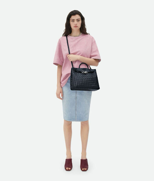 Сумка Bottega Veneta Medium Andiamo женский кожа синий 142013-16