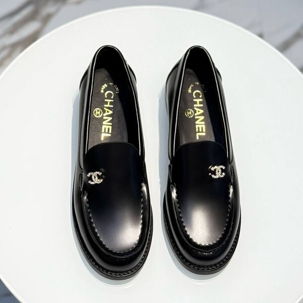 Лоферы Chanel женский кожа черный 185585-3