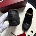 Мужские кеды Gucci мужской кожа черный 172251-5