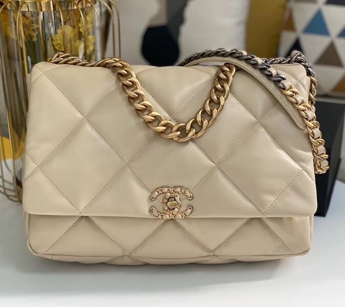 Сумка Chanel (36 см) женский кожа бежевый 73583