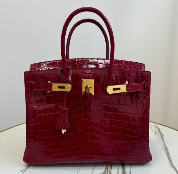 Сумка Hermès Birkin 30 женский кожа бордовый 162972