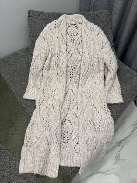 Кардиган Brunello Cucinelli женский вязаная ткань белый 156528