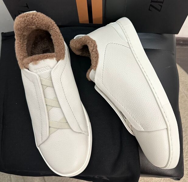 Мужские кеды Zegna мужской канва белый 172212