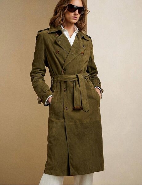 Плащ Ralph Lauren женский замша болотный 197887