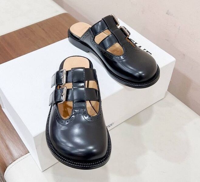 Мюли Loewe женский кожа черный 150242