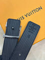 Мужской ремень двухсторонний Louis Vuitton мужской кожа черный 176105-4