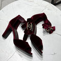 Босоножки Dolce & Gabbana женский велюр бордовый 172737-3