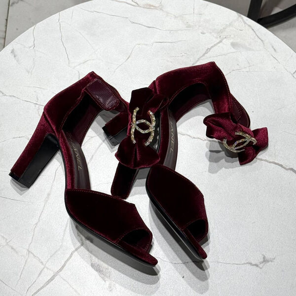 Босоножки Dolce & Gabbana женский велюр бордовый 172737-3