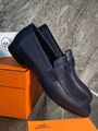 Мужские лоферы Hermès мужской кожа синий 172007-2