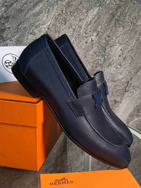 Мужские лоферы Hermès мужской кожа синий 172007-2