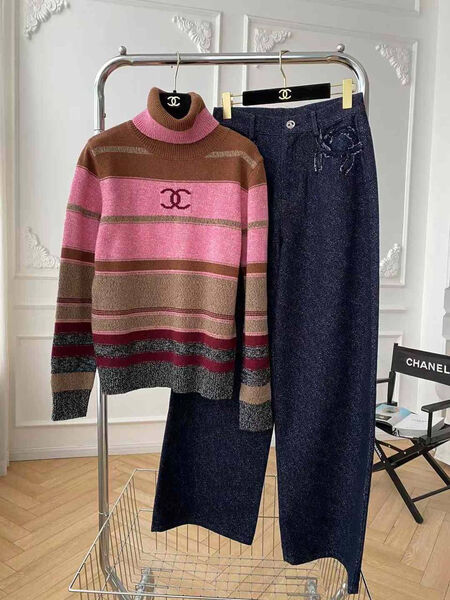 Свитер Chanel женский вязаная ткань розовый 168162