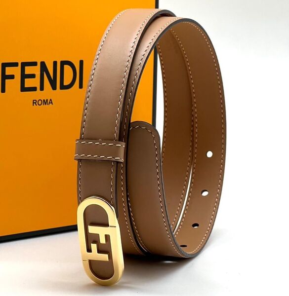 Женский ремень Fendi женский кожа бежевый 21473