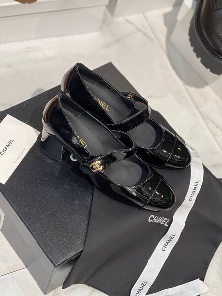 Туфли Chanel женский кожа черный 128598-7