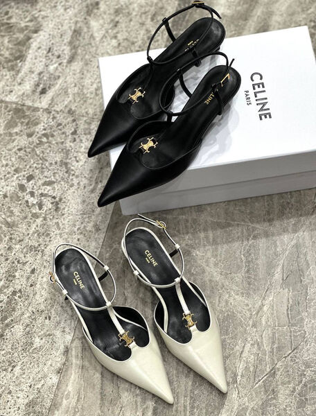 Туфли Celine женский кожа белый 113760-3