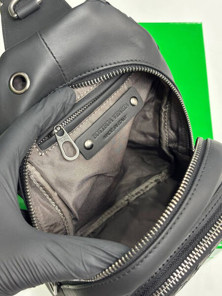 Мужская сумка слинг Bottega Veneta мужской кожа черный 200781-5