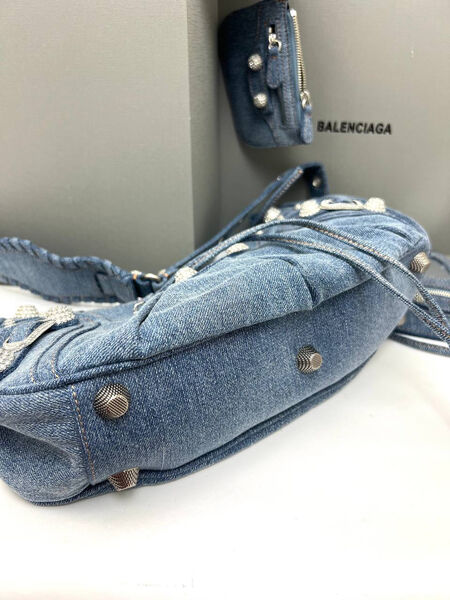 Сумка Balenciaga женский джинса бирюзовый 143030-2