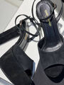 Босоножки Saint Laurent женский замша черный 111104-2