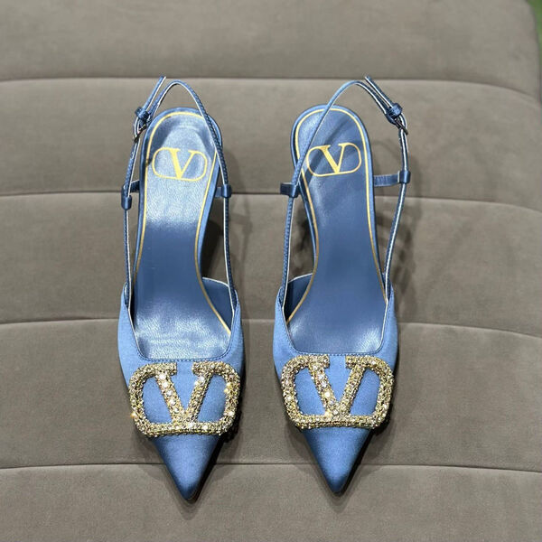 Туфли Valentino женский сатин бирюзовый 121321-2