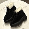 Ботинки Miu Miu женский замша черный 166203-2