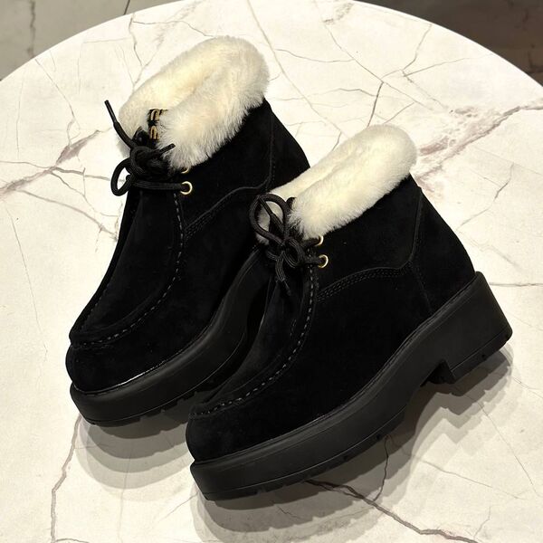 Ботинки Miu Miu женский замша черный 166203-2