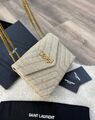 Сумка Saint Laurent женский ткань бежевый 77414-4