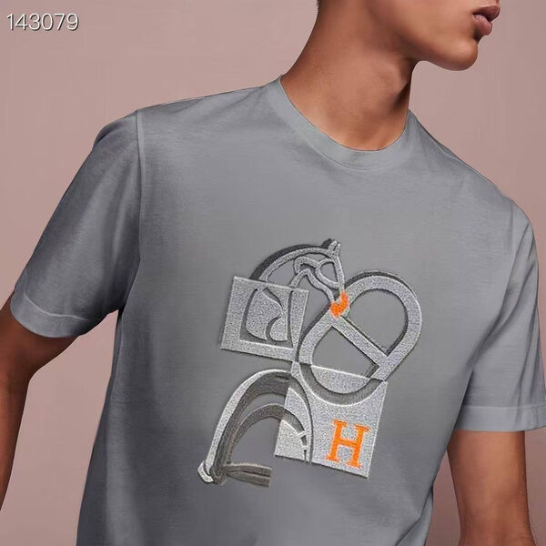 Мужская футболка Hermès мужской графитовый 174352-3