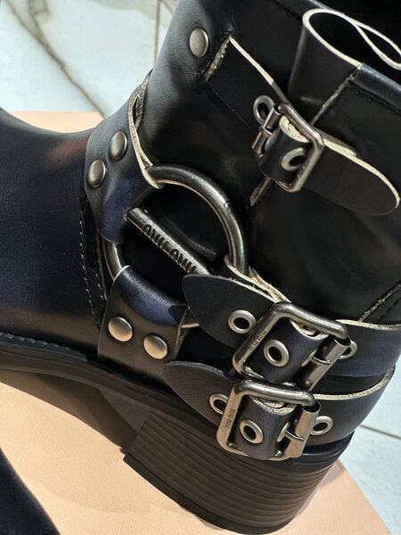 Ботильоны Miu Miu женский кожа черный 125962-3