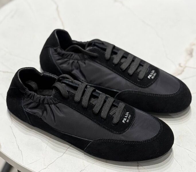 Кеды Prada женский нейлон черный 174439