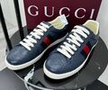 Мужские кеды Gucci мужской кожа swift темно-синий 196030