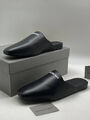 Мужские шлепки Balenciaga мужской кожа черный 190689-4
