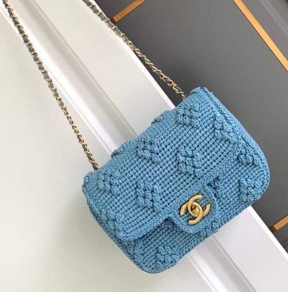 Сумка Chanel женский текстиль бирюзовый 163352