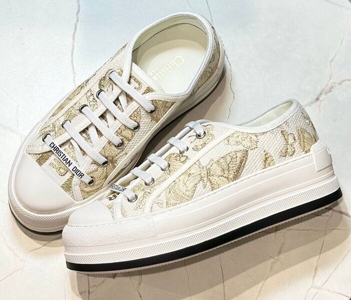 Кеды Christian Dior женский текстиль бежевый 159054