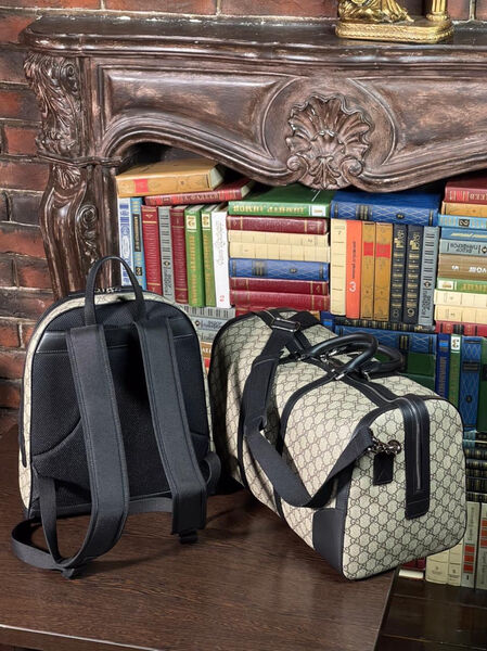 Мужской рюкзак Gucci мужской кожа графитовый 105311-4