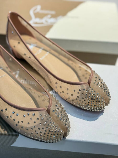 Балетки Louboutin & Maison Margiela женский сетка бежевый 187034-3
