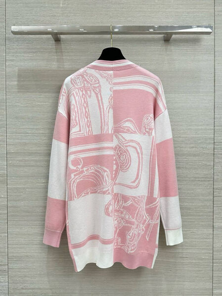 Кардиган Hermès женский вязаная ткань розовый 155843-8