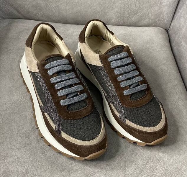 Кроссовки Brunello Cucinelli женский текстиль графитовый 127079