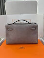Сумка Hermèskelly Pochette женский замша графитовый 155750-4