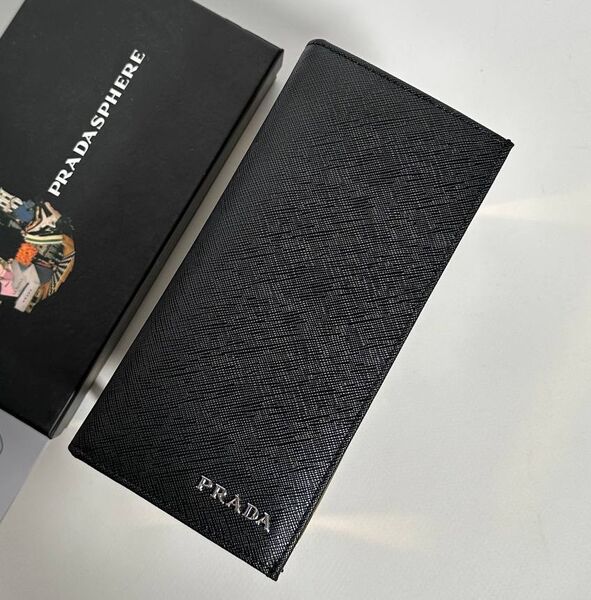 Мужской портмоне Prada мужской кожа черный 153058