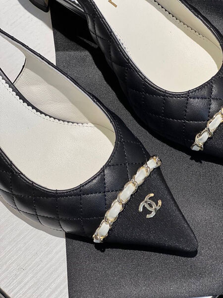 Туфли Chanel женский кожа черный 106718-2