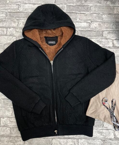 Мужской кардиган Kiton мужской вязаная ткань черный 105918